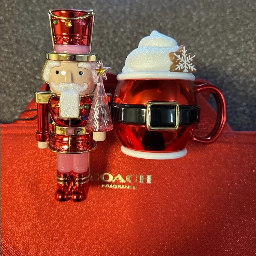 Coach Red Nutcracker and Santa Mug Set